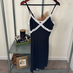 Flowy Lace Ribbed Mini Dress